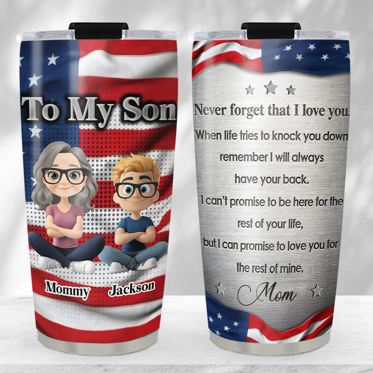 Freedom Never Forget That I Love You - Personalized Custom Tumbler - Image 3