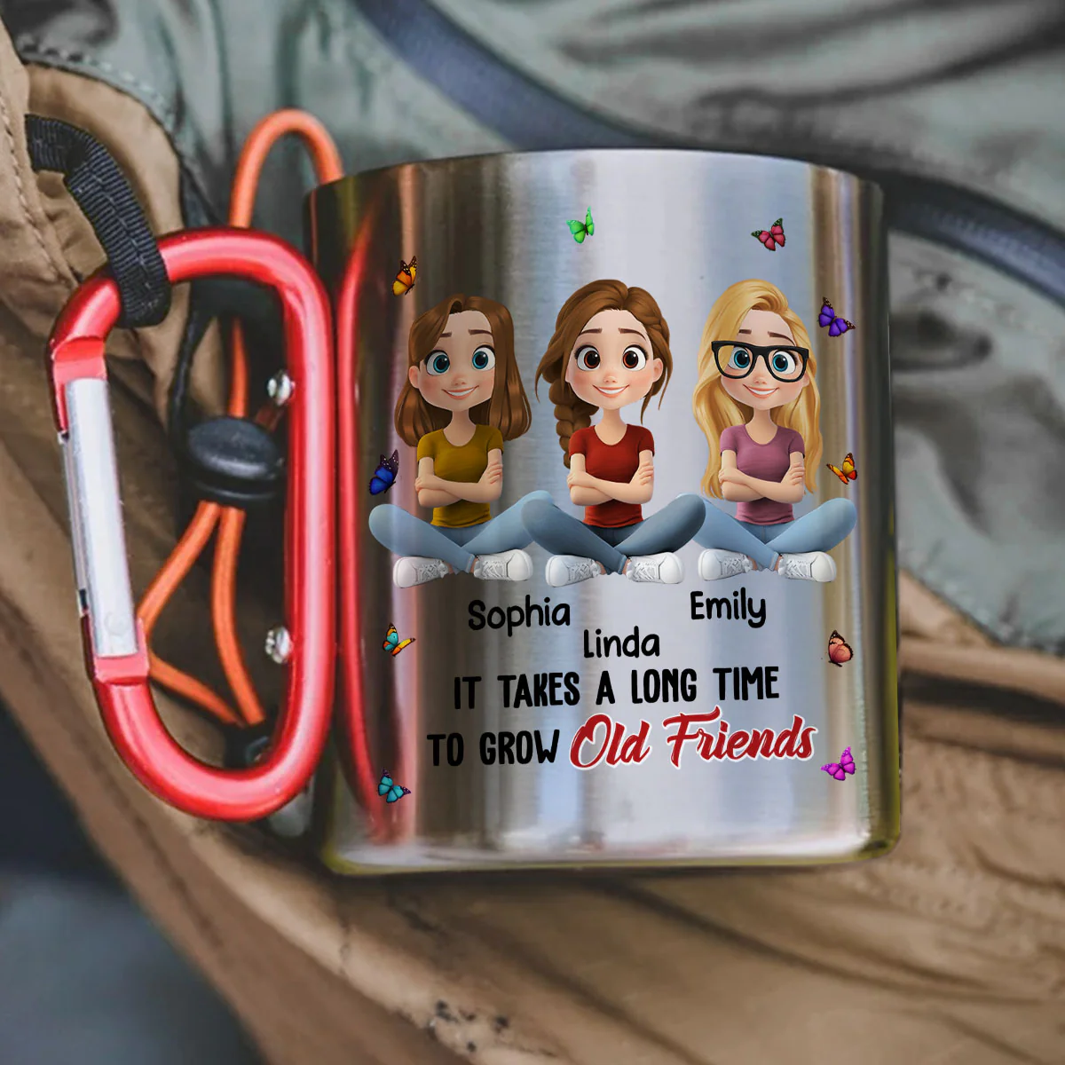 Friend Always And Forever - Personalized Custom Carabiner Mug - Image 3