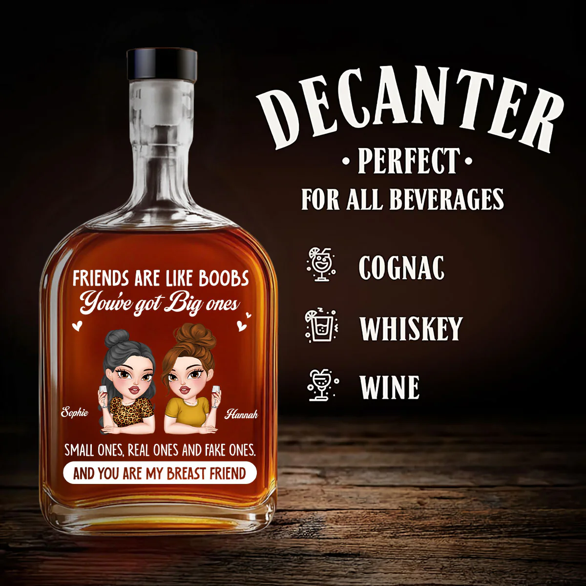 Friend Be Like - Personalized Custom Spirits Decanter - Image 4