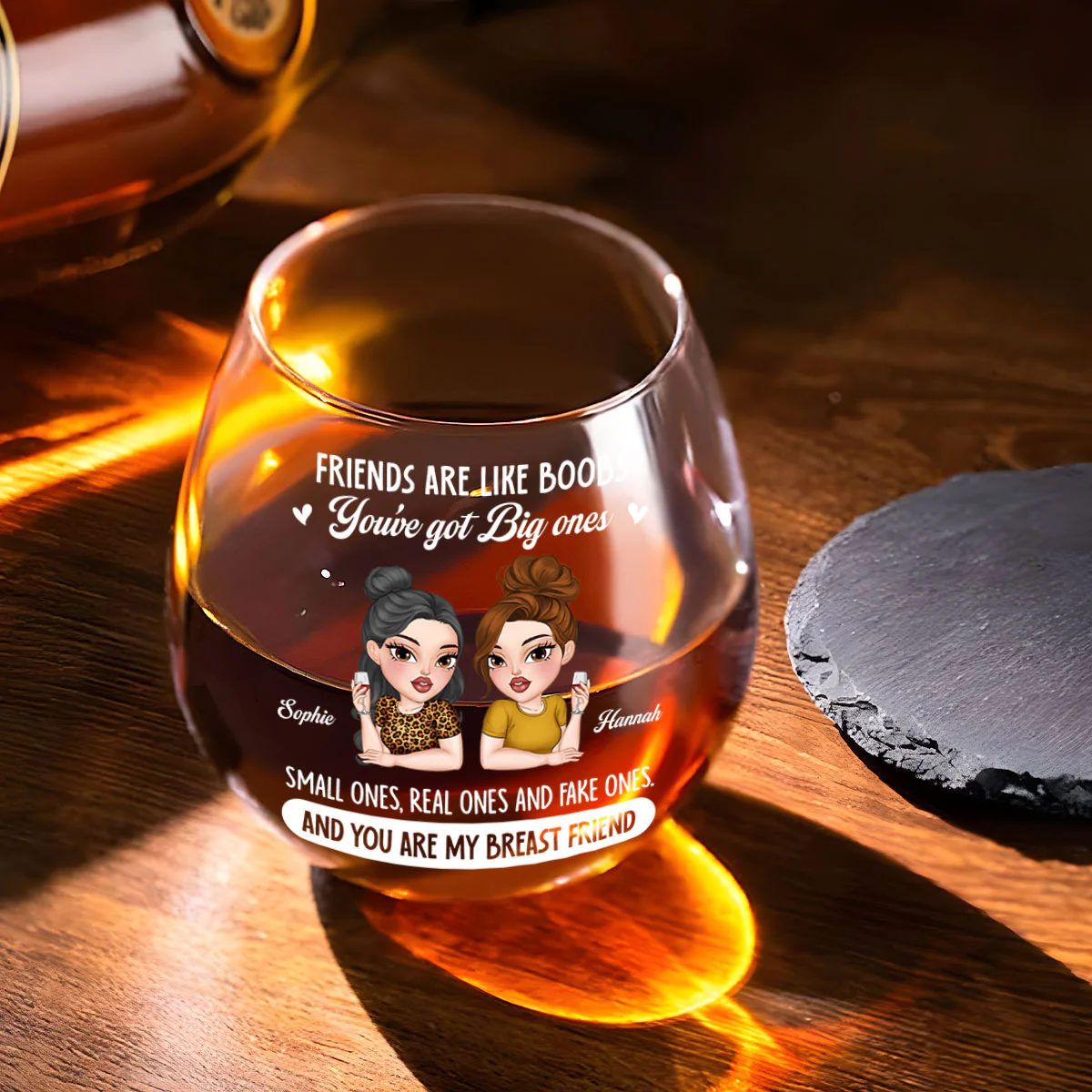 Friend Be Like - Personalized Custom Wine Glass - Image 2