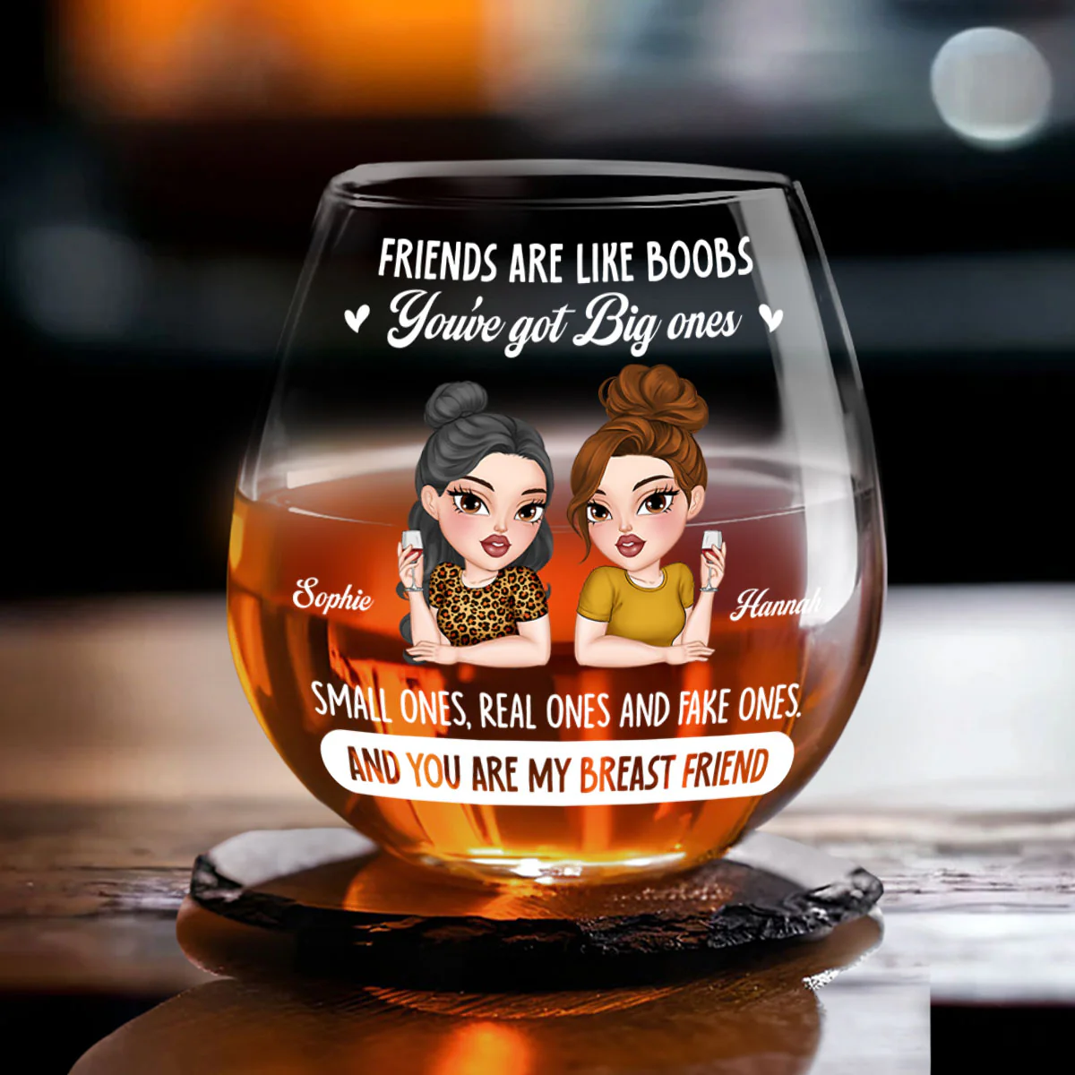 Friend Be Like - Personalized Custom Wine Glass - Image 3