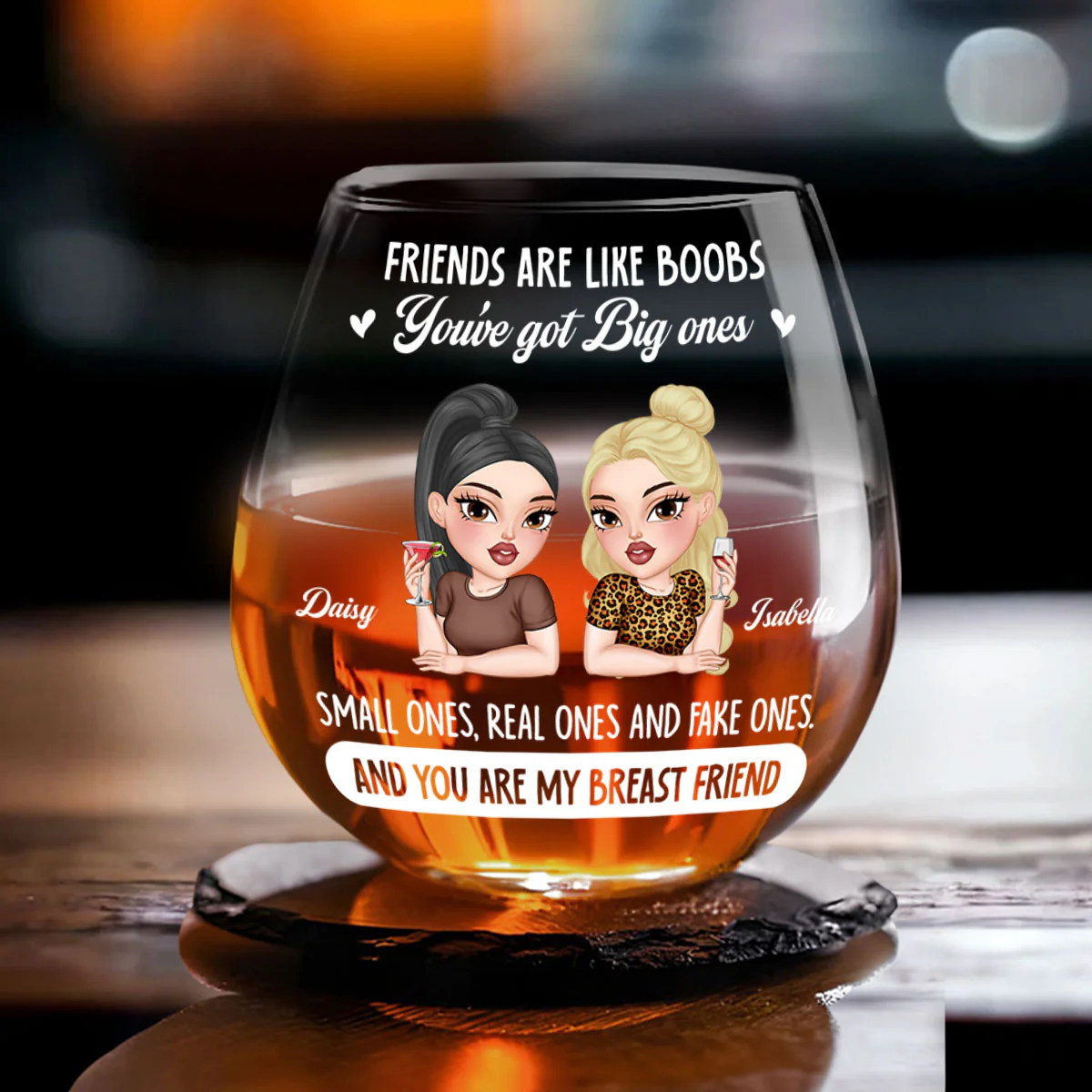 Friend Be Like - Personalized Custom Wine Glass - Image 4