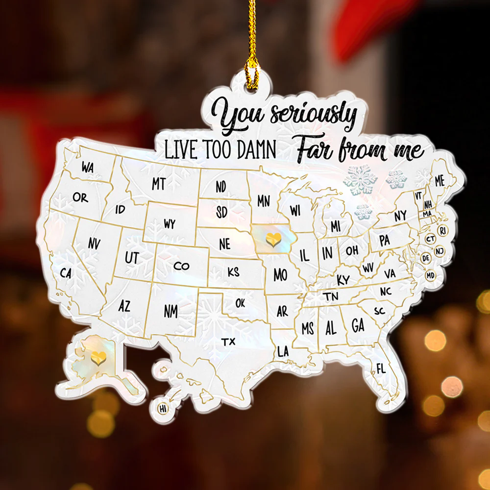 Friends Across The Miles Of Pearl - Personalized Custom Acrylic Ornament - Image 2