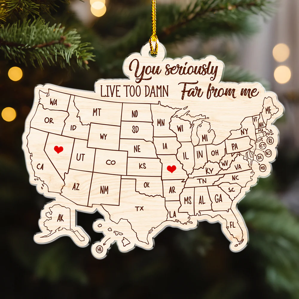 Friends Across The Miles - Personalized Custom Acrylic Ornament
