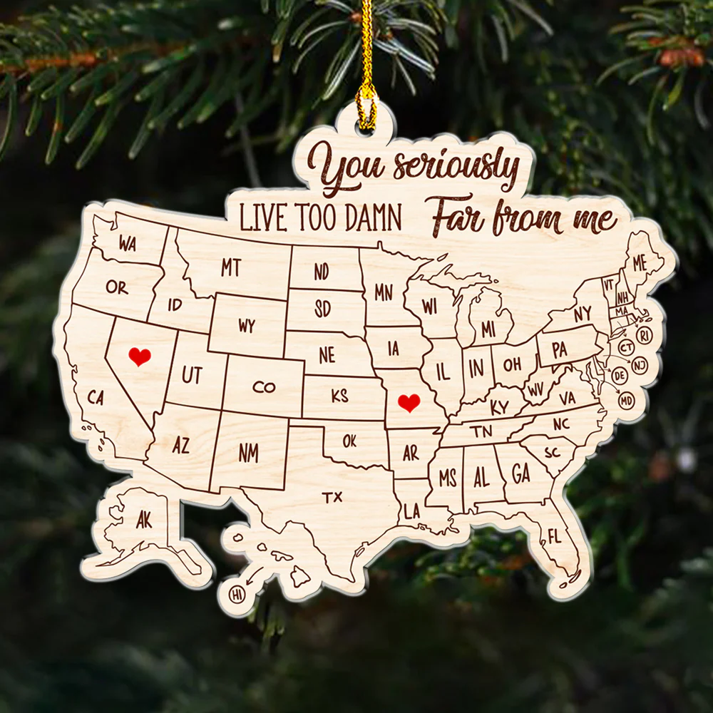 Friends Across The Miles - Personalized Custom Acrylic Ornament - Image 2