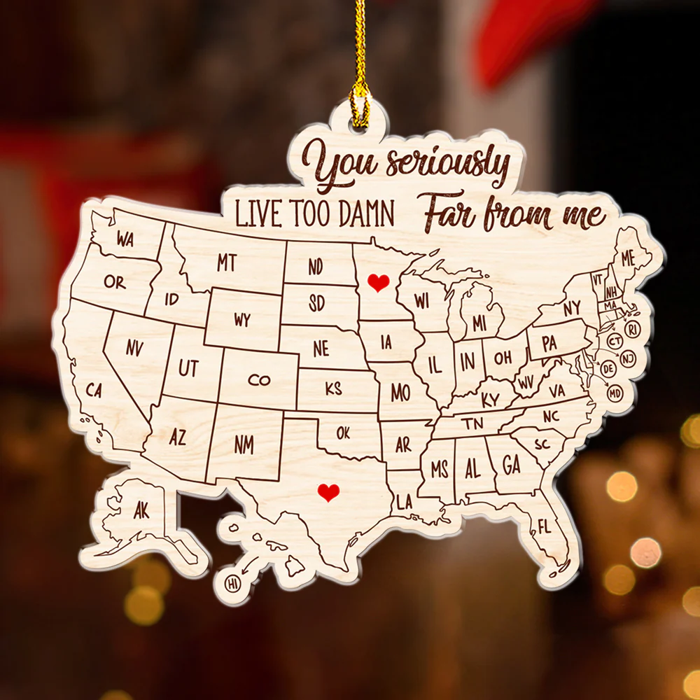 Friends Across The Miles - Personalized Custom Acrylic Ornament - Image 3