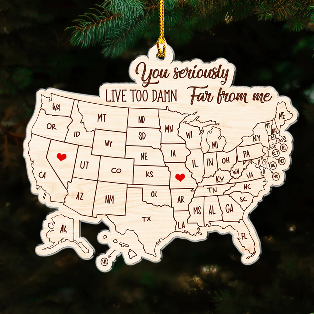 Friends Across The Miles - Personalized Custom Acrylic Ornament - Image 6