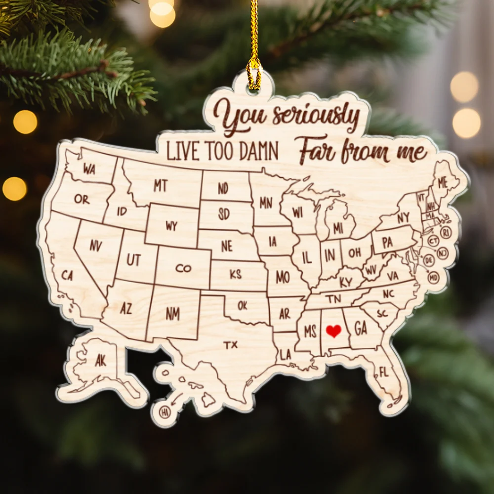 Friends Across The Miles - Personalized Custom Acrylic Ornament - Image 8