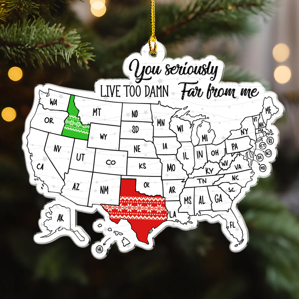 Friends Across The Miles Wool Style - Personalized Custom Acrylic Ornament - Image 6