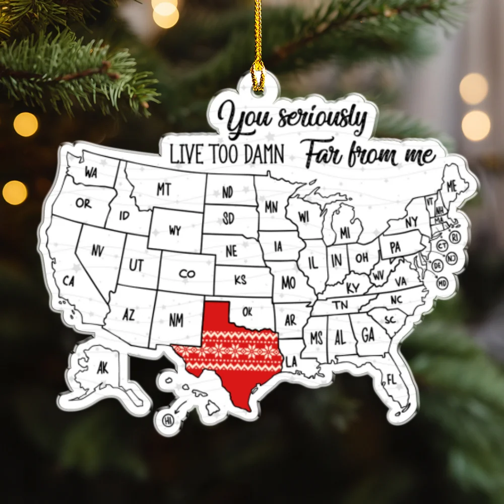 Friends Across The Miles Wool Style - Personalized Custom Acrylic Ornament - Image 8