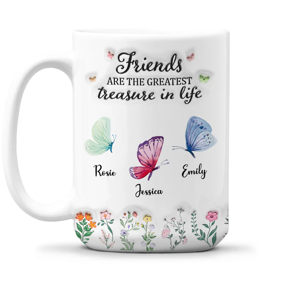 Friends Are Blessings Forever True - Personalized Custom 3D Inflated Effect Mug - Image 2