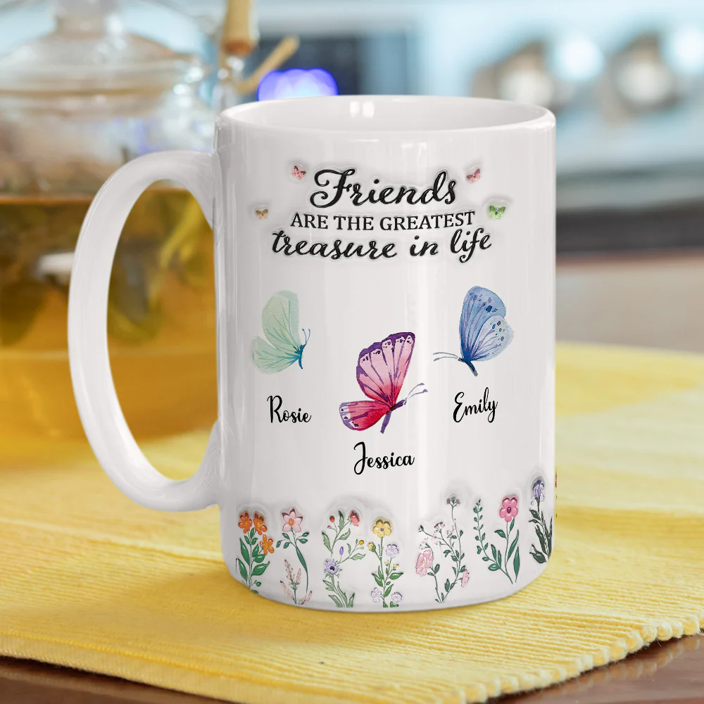Friends Are Blessings Forever True - Personalized Custom 3D Inflated Effect Mug - Image 7