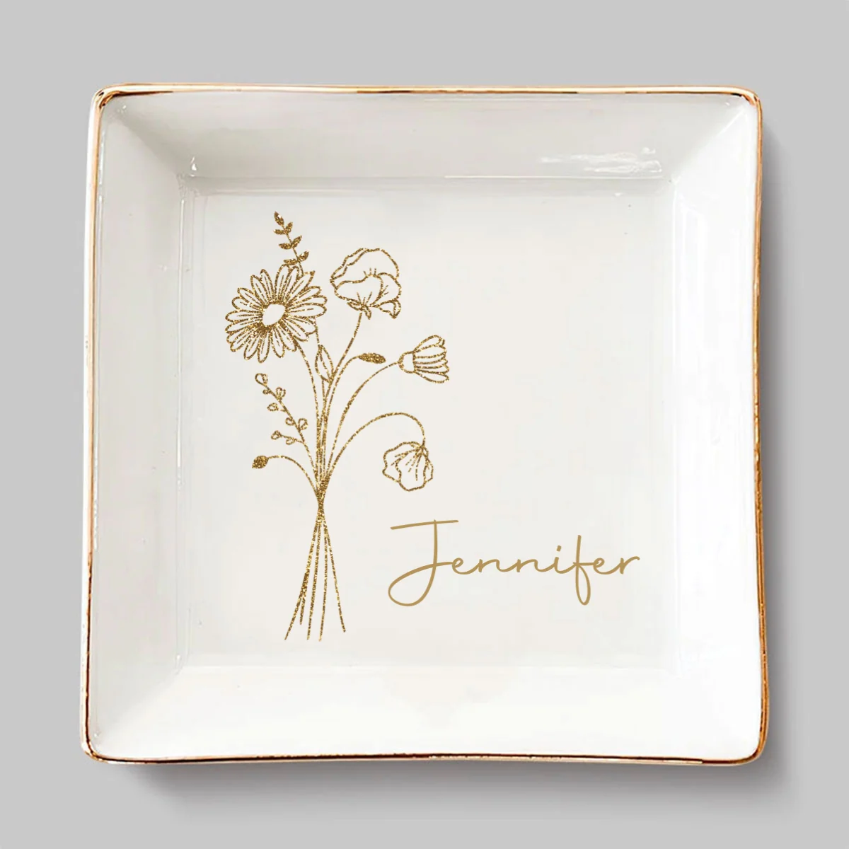 Friends Are Blossoms That Last Forever - Personalized Custom Jewelry Dish - Image 7