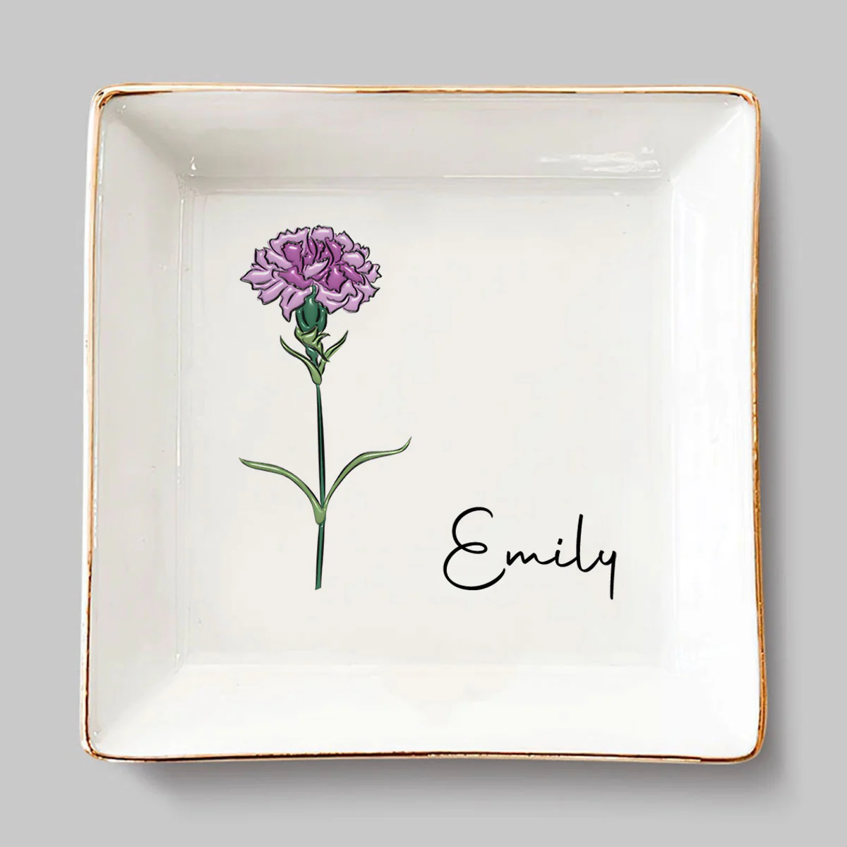 Friends Are Flowers That Never Fade - Personalized Custom 3D Inflated Effect Jewelry Dish - Image 3