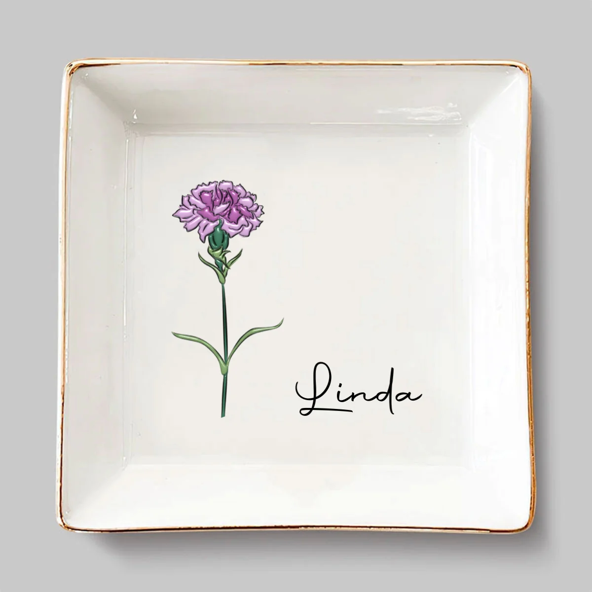 Friends Are Flowers That Never Fade - Personalized Custom 3D Inflated Effect Jewelry Dish - Image 6