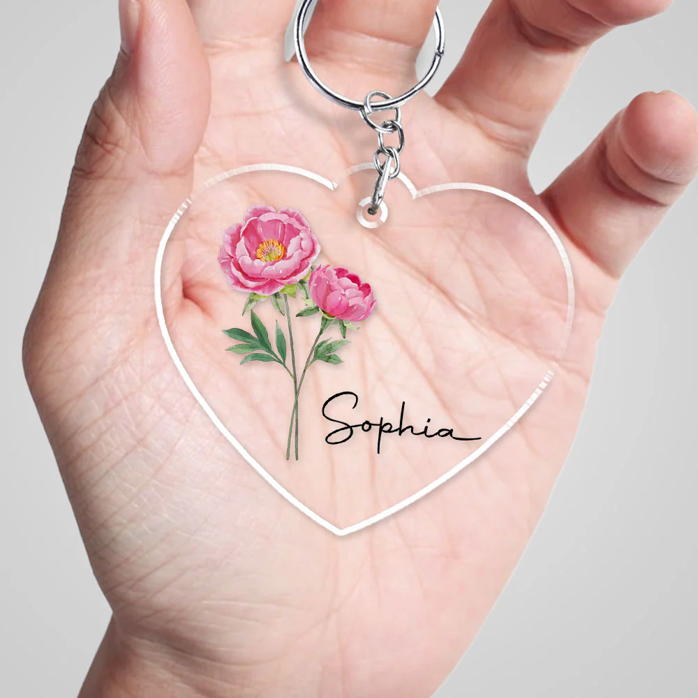 Friends Are Flowers That Never Fade - Personalized Custom Acrylic Keychain - Image 5