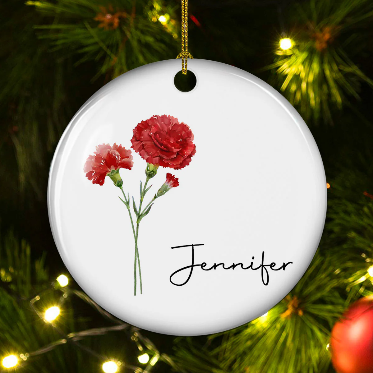 Friends Are Flowers That Never Fade - Personalized Custom Ceramic Ornament - Image 2