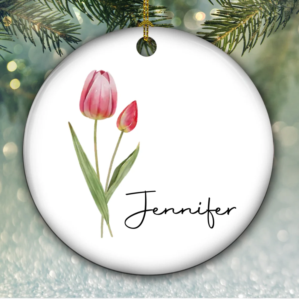 Friends Are Flowers That Never Fade - Personalized Custom Ceramic Ornament - Image 6