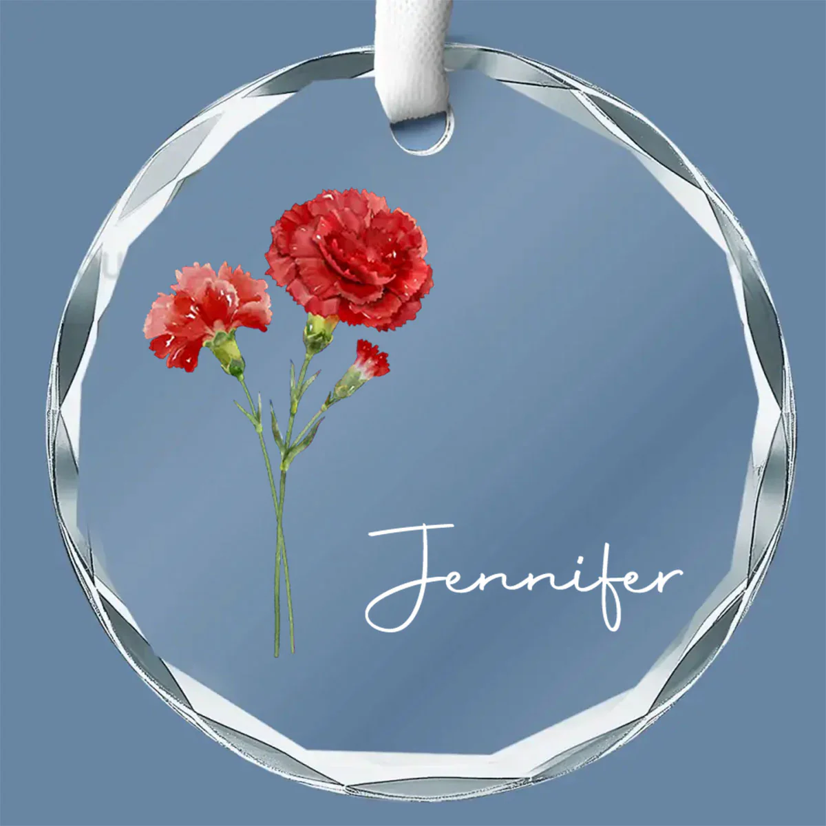 Friends Are Flowers That Never Fade - Personalized Custom Glass Ornament - Image 3