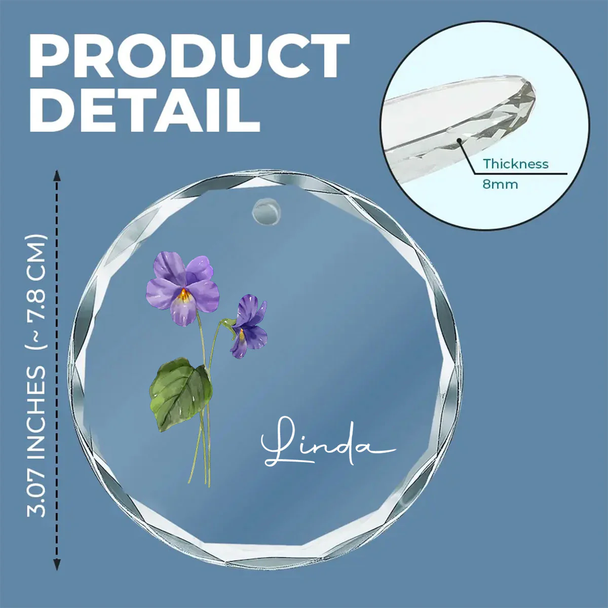 Friends Are Flowers That Never Fade - Personalized Custom Glass Ornament - Image 5