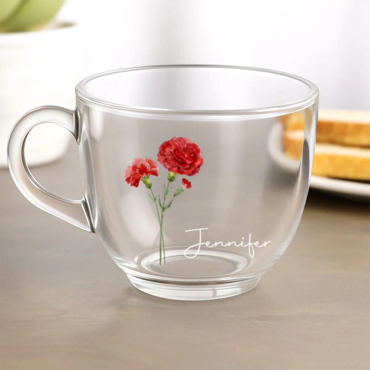 Friends Are Flowers That Never Fade - Personalized Custom Glass Tea Cup - Image 6
