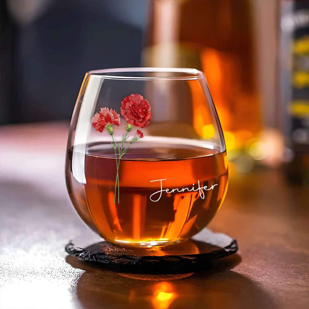 Friends Are Flowers That Never Fade  - Personalized Custom Wine Glass - Image 2
