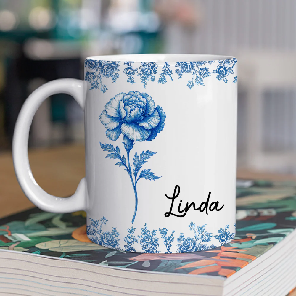 Friends Are Flowers That Never Fade Toile - Personalized Custom Coffee Mug - Image 2