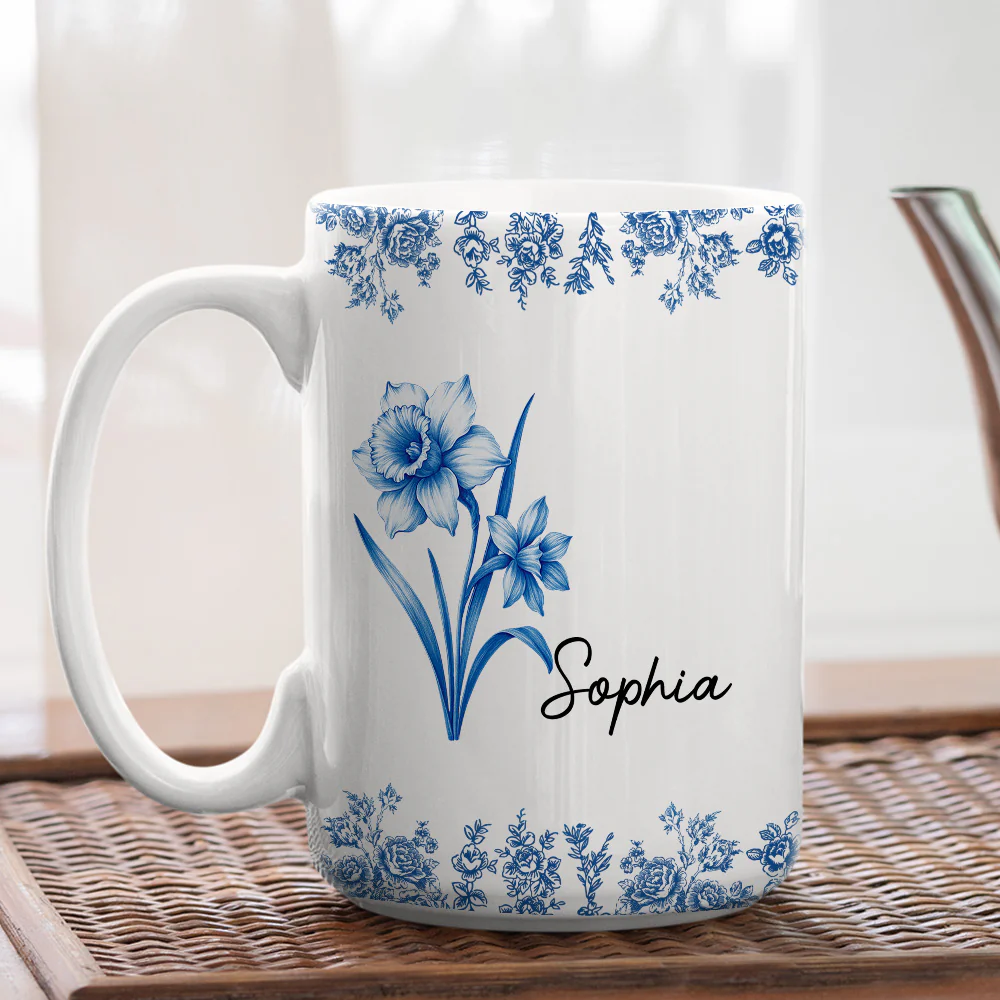 Friends Are Flowers That Never Fade Toile - Personalized Custom Coffee Mug - Image 6