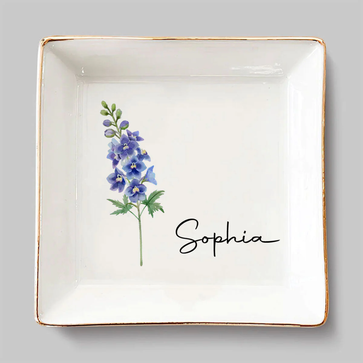 Friends Are Flowers That Never Fade Version 2 - Personalized Custom Jewelry Dish - Image 3