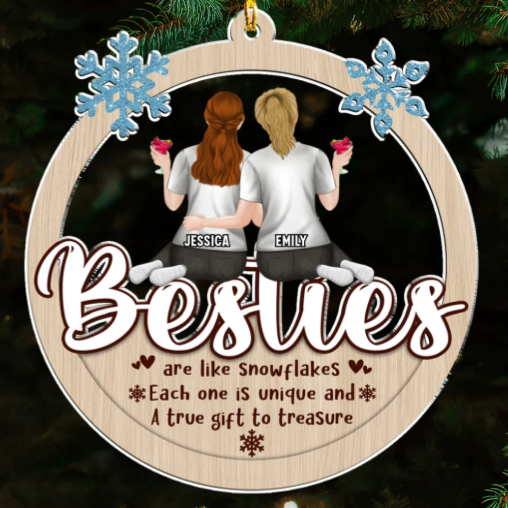 Friends Are Like Snowflakes - Personalized Custom Acrylic Ornament - Image 7