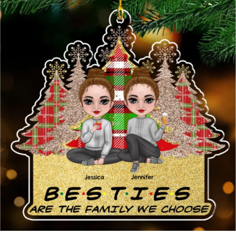 Friends Are The Family We Choose - Personalized Custom Acrylic Ornament - Image 5