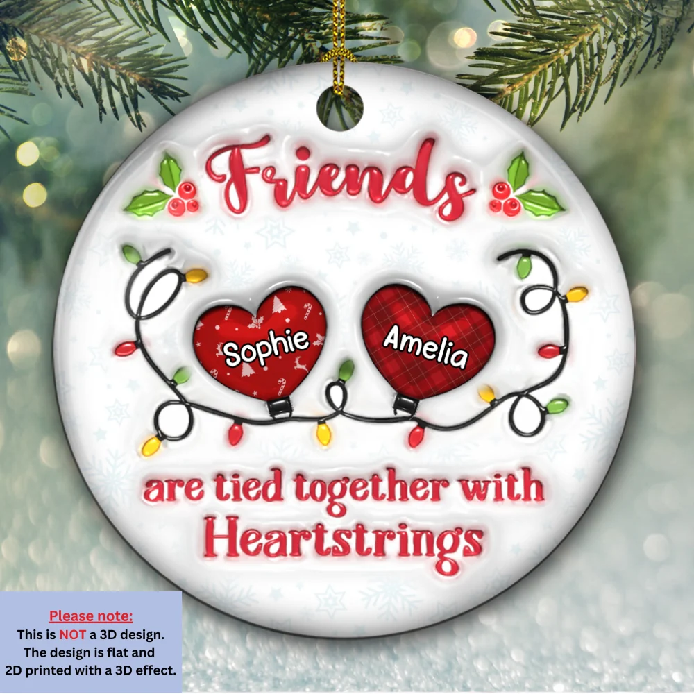 Friends Are Tied Together - Personalized Custom 3D Inflated Effect Ceramic Ornament - Image 6
