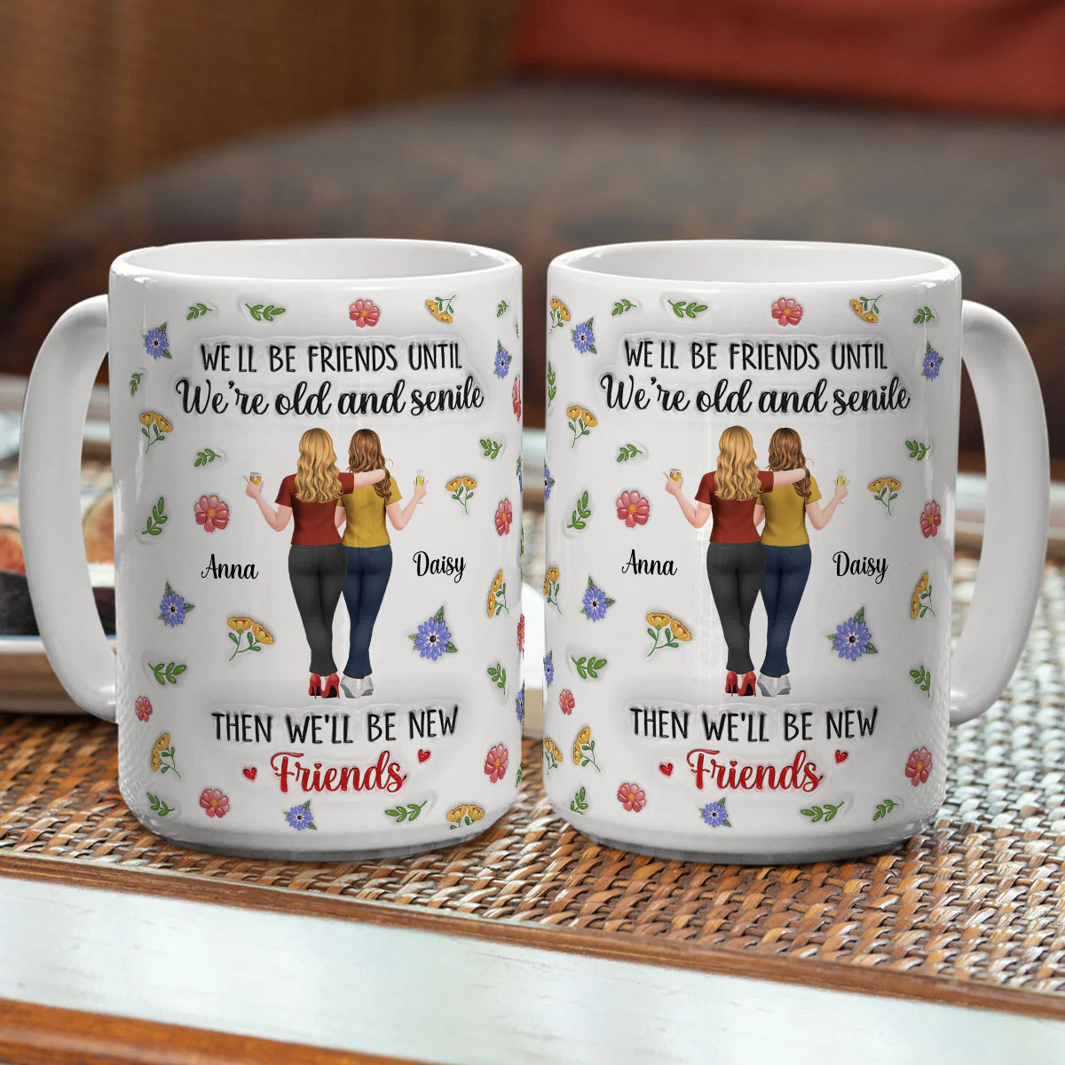 Friends For Life Funny - Personalized Custom 3D Inflated Effect Mug - Image 5