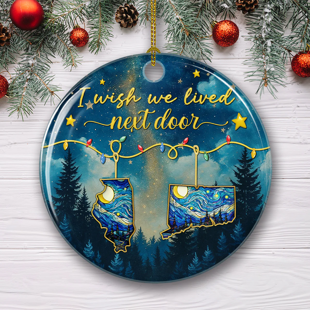 Friends Forever Christmas - Personalized Custom 3D Inflated Effect Ceramic Ornament - Image 2