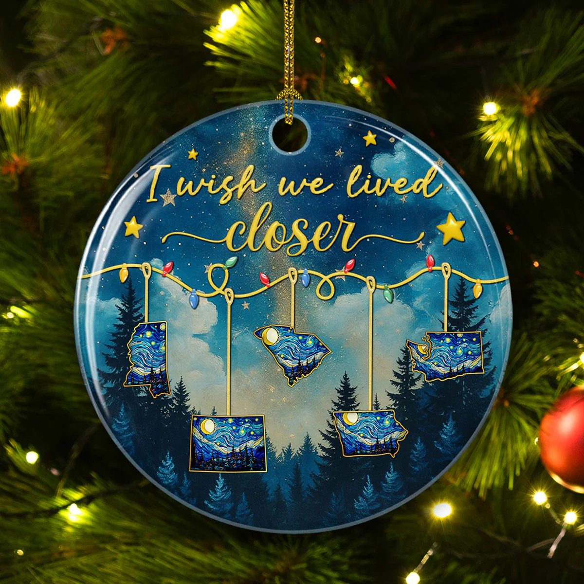 Friends Forever Christmas - Personalized Custom 3D Inflated Effect Ceramic Ornament - Image 4