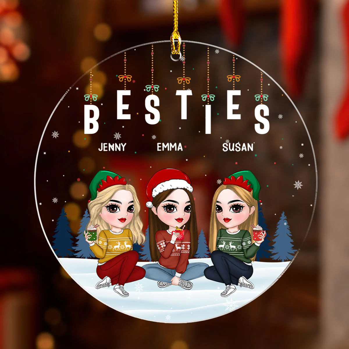 Friends Forever - Personalized Custom Acrylic Ornament - Image 2