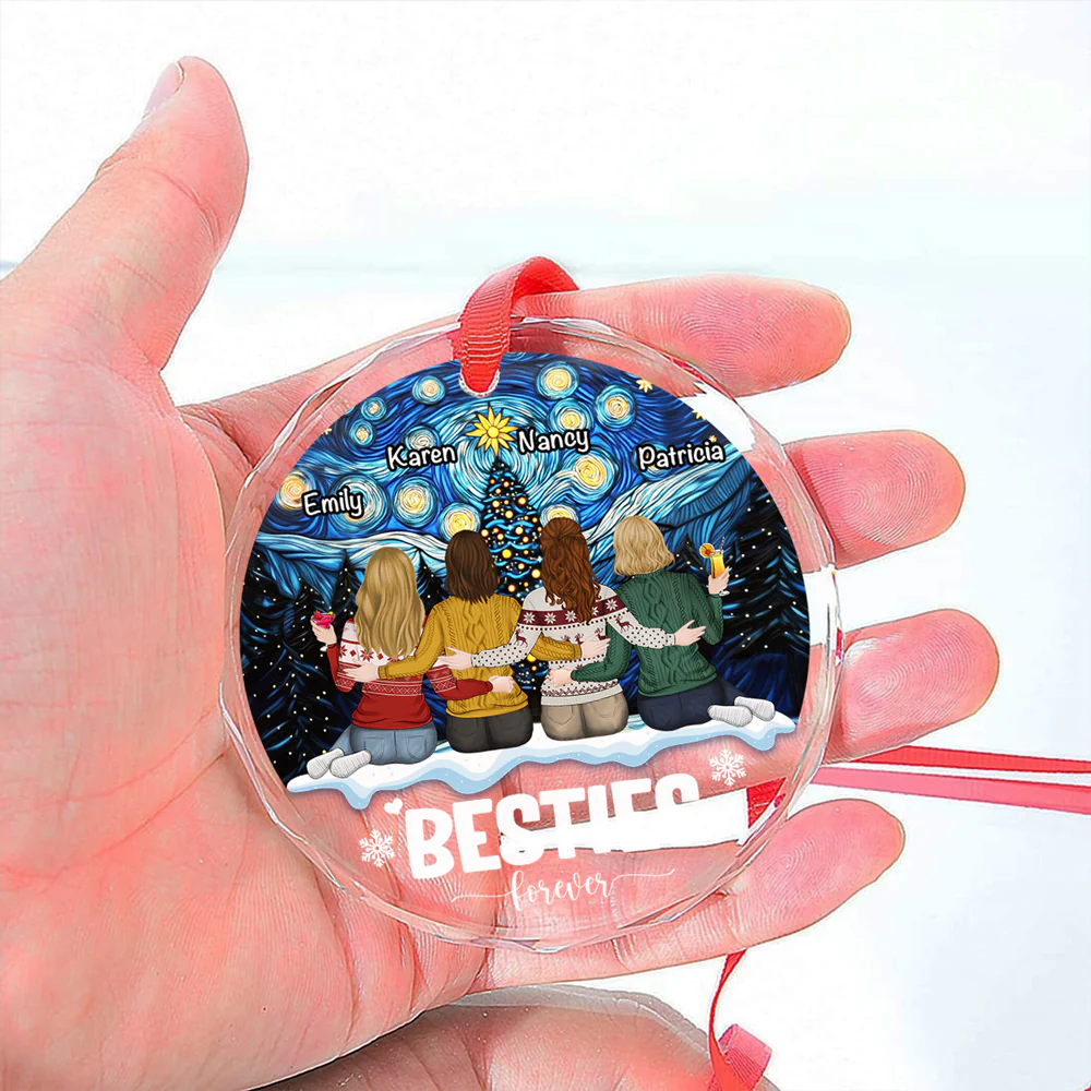 Friends Forever - Personalized Custom Glass Ornament - Image 3