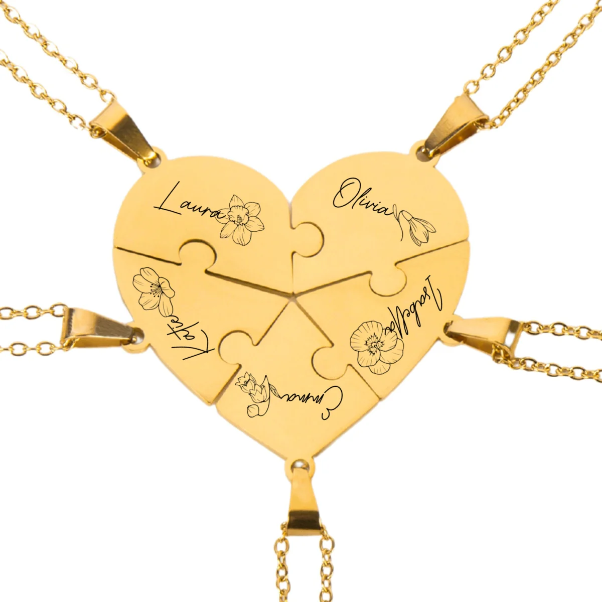 Friends Forever - Personalized Custom Heart Puzzle Necklace - Image 24