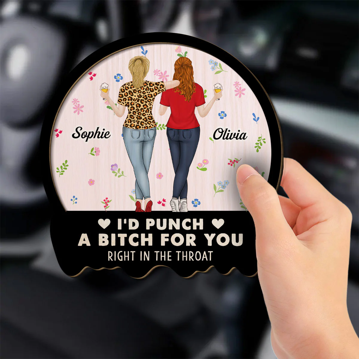 Friends I Always With You - Personalized Custom Car Visor Clip - Image 3