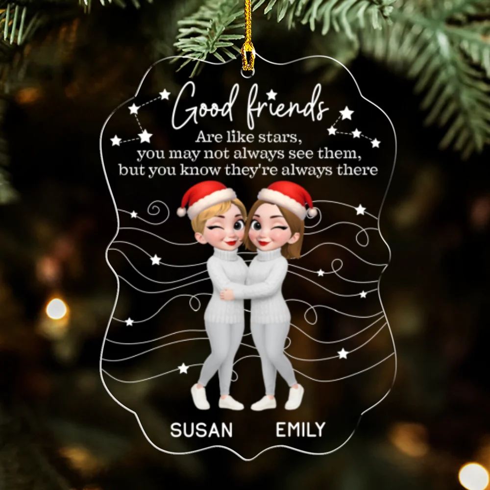 Friends Like Stars Always There - Personalized Custom Acrylic Ornament - Image 7