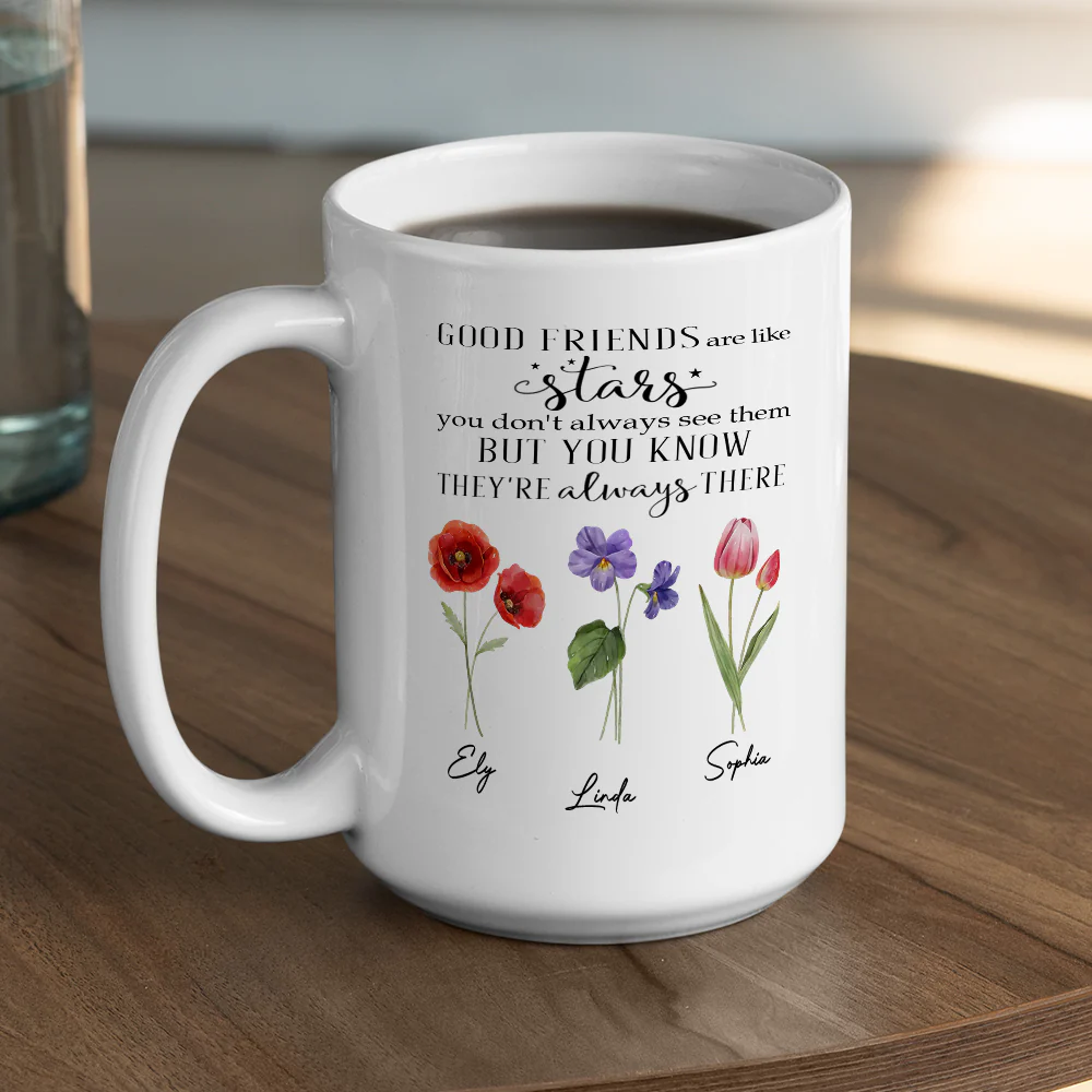 Friends Like Stars - Personalized Custom Coffee Mug - Image 4