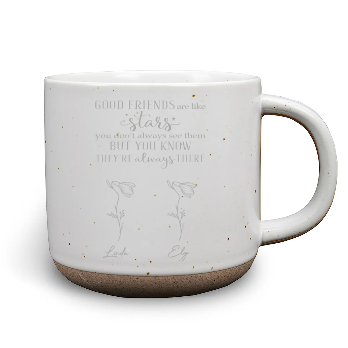 Friends Like Stars - Personalized Custom Engraved Pottery Mug - Image 7