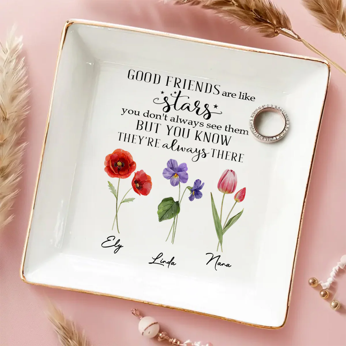 Friends Like Stars - Personalized Custom Jewelry Dish - Image 3
