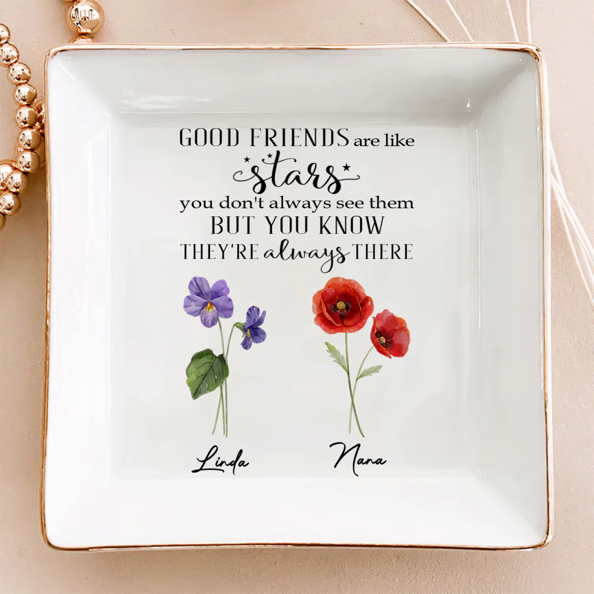 Friends Like Stars - Personalized Custom Jewelry Dish - Image 4