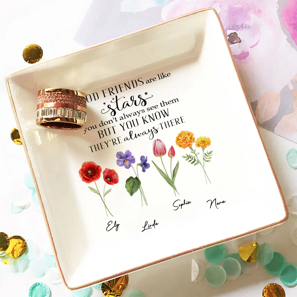 Friends Like Stars - Personalized Custom Jewelry Dish - Image 5