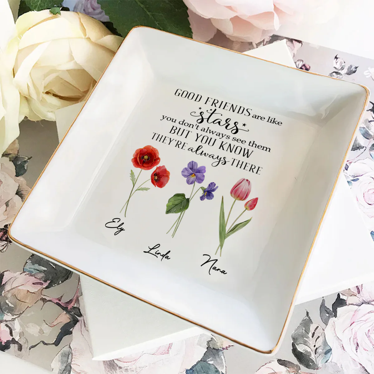 Friends Like Stars - Personalized Custom Jewelry Dish - Image 6