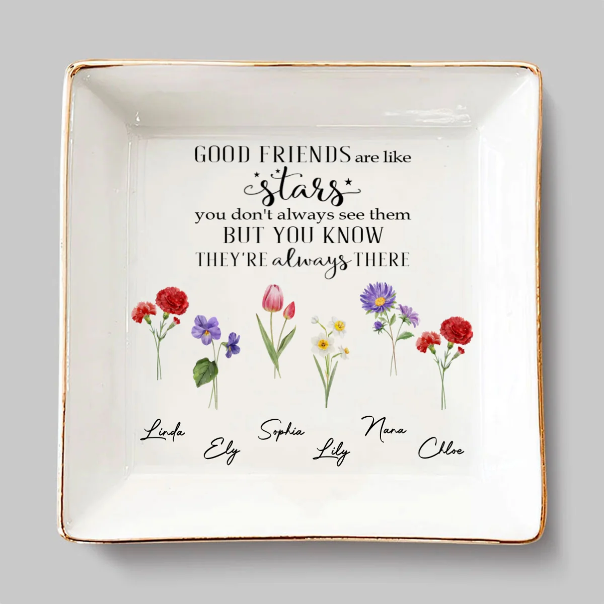 Friends Like Stars - Personalized Custom Jewelry Dish - Image 7
