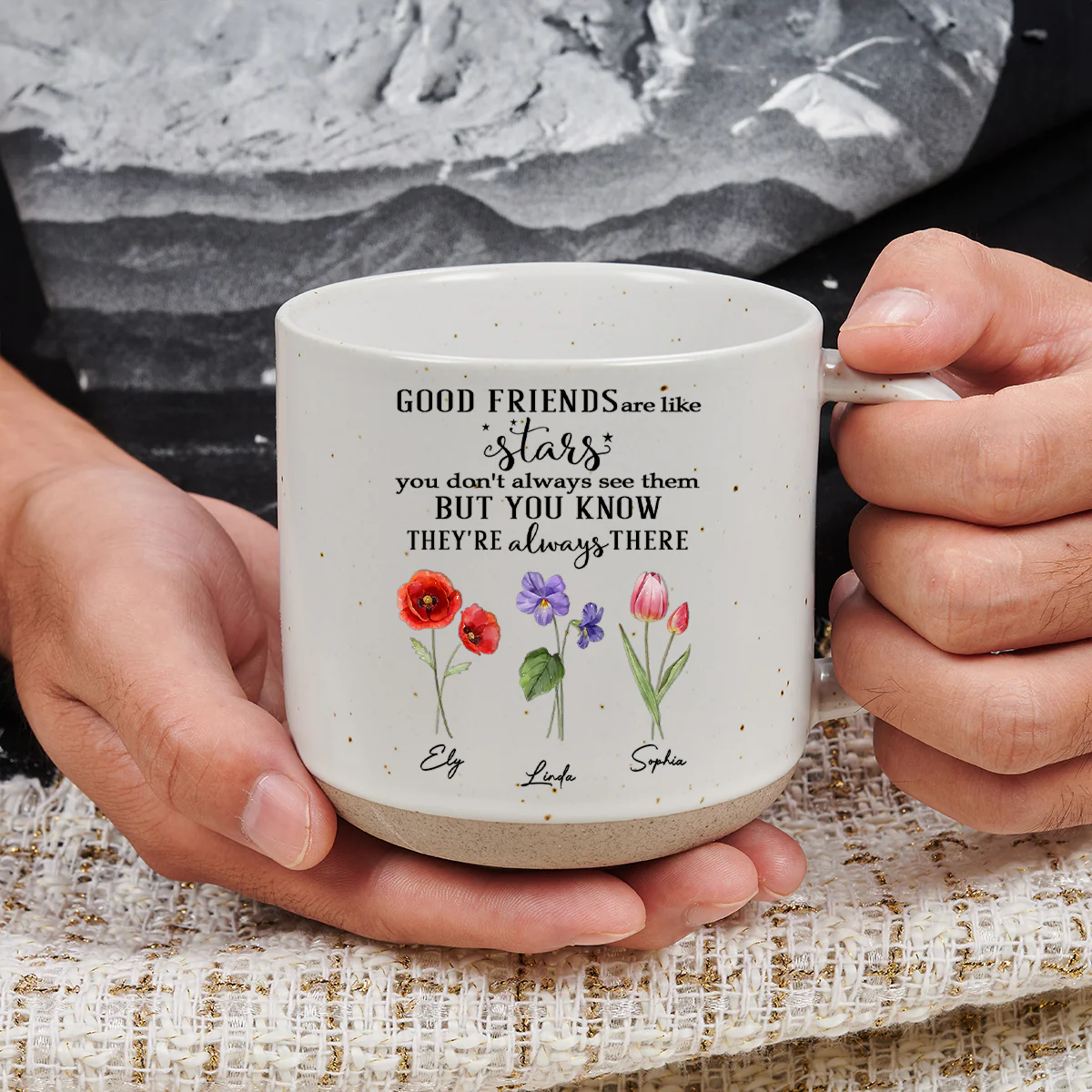 Friends Like Stars - Personalized Custom Pottery Mug - Image 3