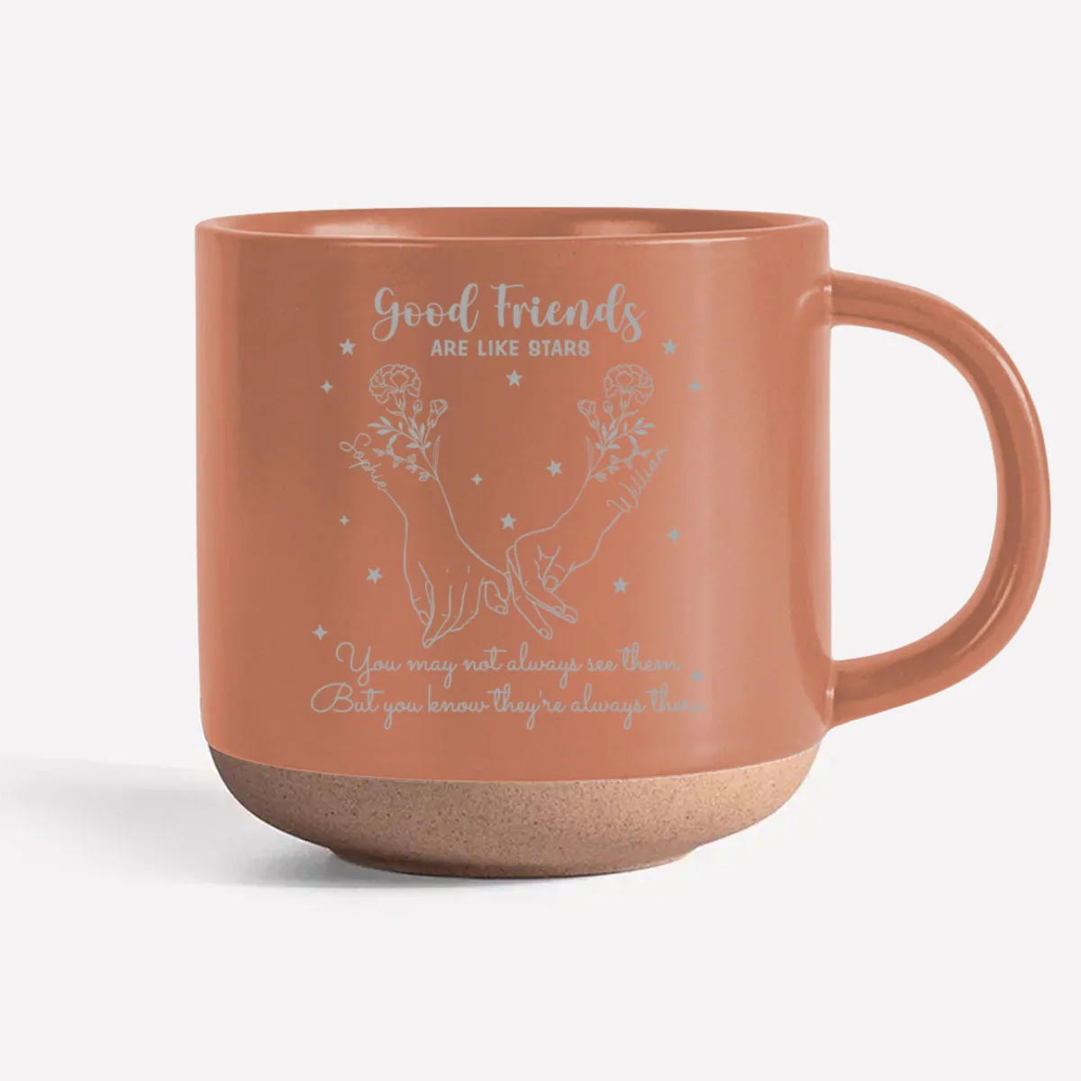 Friends Like Stars - Personalized Custom Engraved Pottery Mug - Image 8