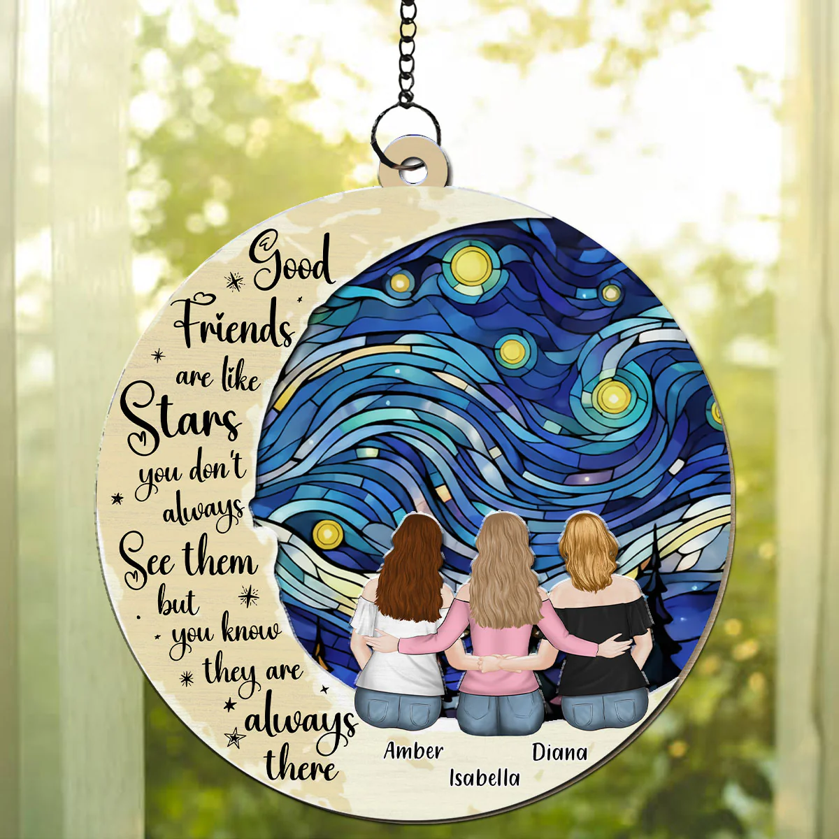 Friends Like Stars - Personalized Custom Suncatcher - Image 2